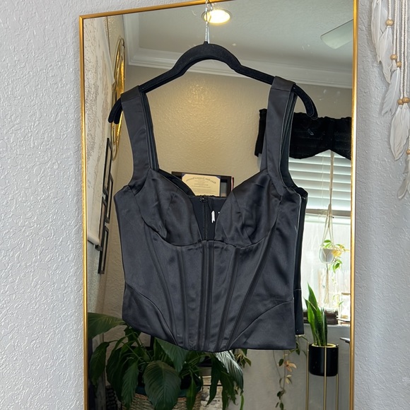 HOUSE OF CB 'Liberty' Black Satin Corset NWOT - Picture 8 of 11